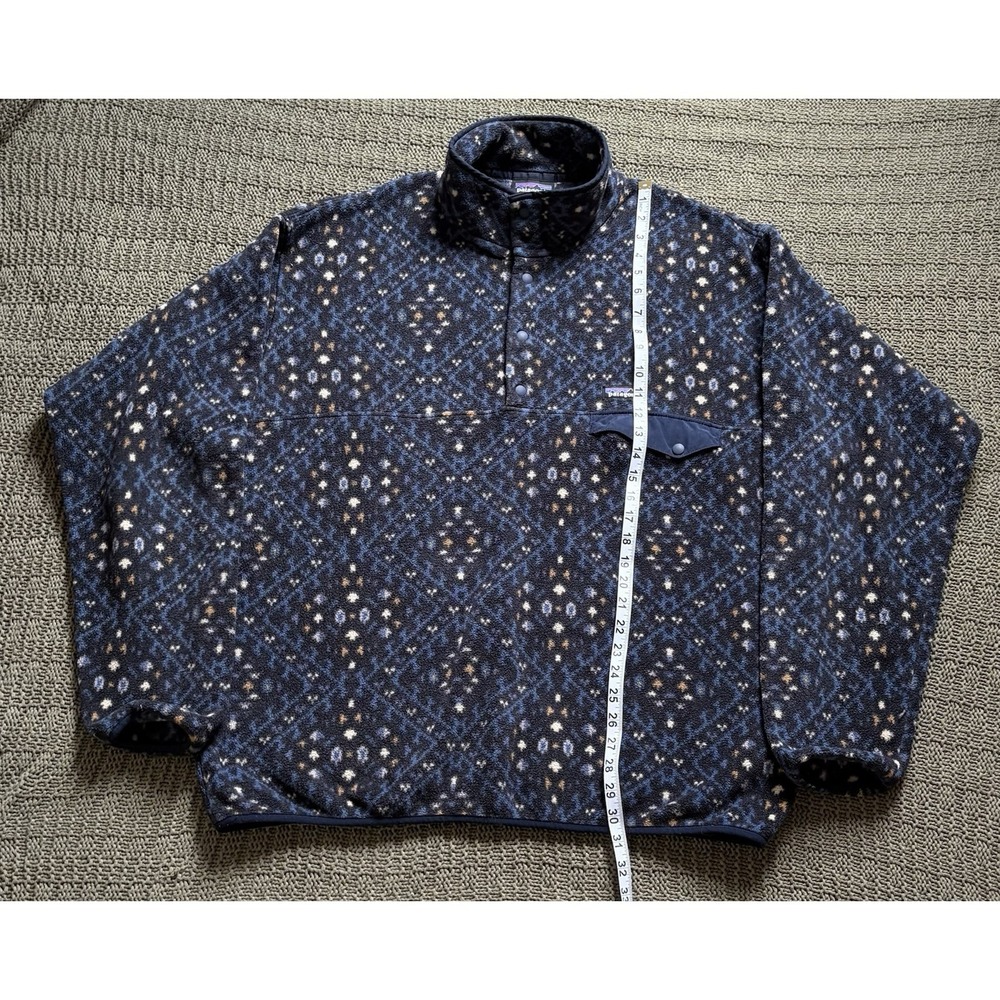 Vintage Patagonia Synchilla Snap T Fleece Howl Stone Blue Men's Sz Xl Aztec